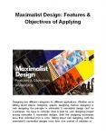 Maximalist Design: Features & Objectives of Applying PowerPoint PPT Presentation