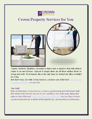 Crown Property Services for You