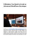 9 Mistakes You Need to Avoid as Advanced WordPress Developer PowerPoint PPT Presentation
