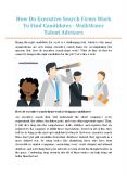 How Do Executive Search Firms Work To Find Candidates - WalkWater Talent Advisors PowerPoint PPT Presentation