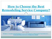 How to Choose the Best Remodeling Service Company?
