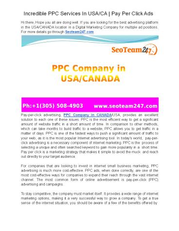 Incredible PPC Services In USA/CA |  Pay Per Click Ads (1)