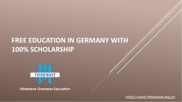 Free Education in Germany with 100% Scholarship