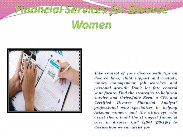 Financial Services for Divorce Women