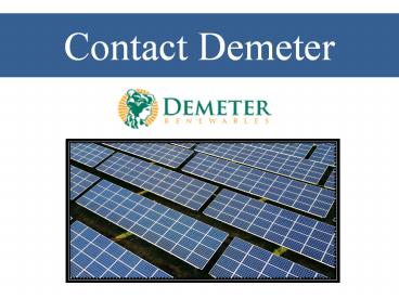 Contact Demeter