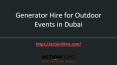 Generator Hire for Outdoor Events in Dubai PowerPoint PPT Presentation