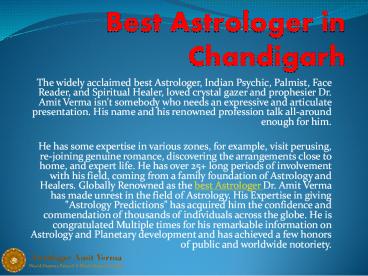Best Astrologer in Chandigarh