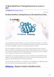The Best WordPress Training Resources Revealed (Free & Paid)