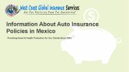 Information About Auto Insurance Policies in Mexico