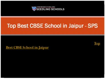 Top Best CBSE School in Jaipur - SPS