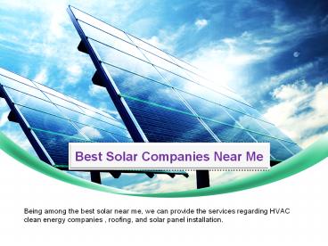 Best Solar Companies Near Me
