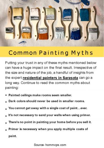 Common Painting Myths