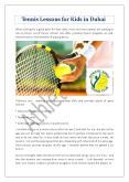 Tennis Lessons for Kids in Dubai PowerPoint PPT Presentation