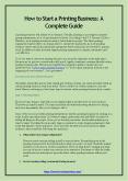 How to Start a Printing Business: A Complete Guide PowerPoint PPT Presentation
