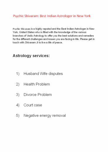 Best Astrologer New York Horoscope reader New York Psychic Shivaram