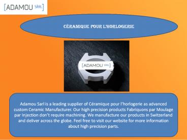 Céramique pour l’horlogerie