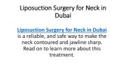 Liposuction Surgery for Neck in Dubai