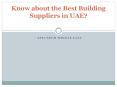 Know about the Best Building Suppliers in UAE? PowerPoint PPT Presentation