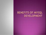 Benefits of MySql Development Services