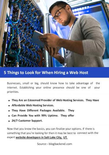 5 Things to Look for When Hiring a Web Host
