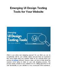 Emerging UI Design Testing Tools for Your Website