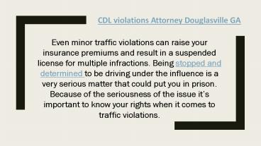CDL violations Attorney Douglasville GA