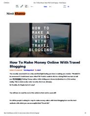 How To Make Money Online With Travel Blogging