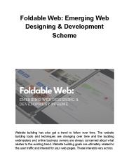 Foldable Web: Emerging Web Designing & Development Scheme