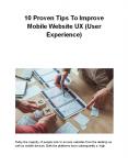 10 Proven Tips To Improve Mobile Website UX (User Experience) PowerPoint PPT Presentation