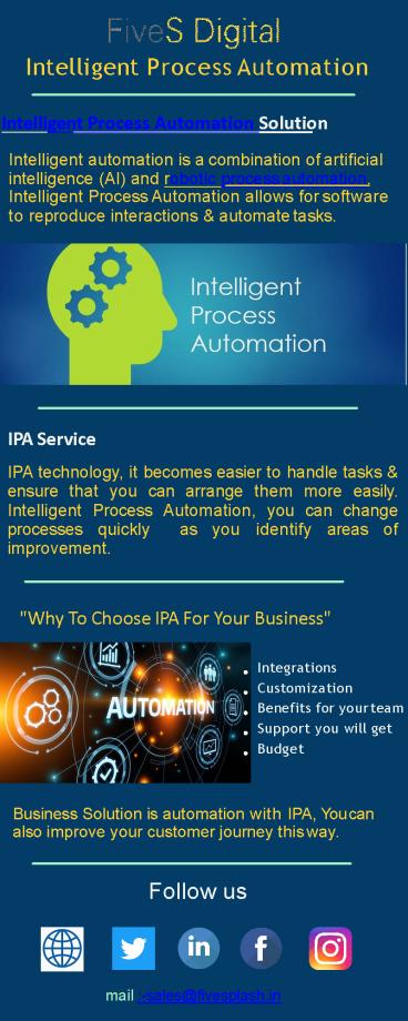 Intelligent Process Automation With AI - Fivesdigital
