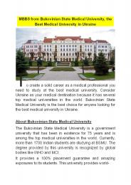 MBBS from Bukovinian State Medical University, the Best Medical University in Ukraine