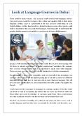 Look at Language Courses in Dubai PowerPoint PPT Presentation
