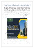 Real Estate Valuation Services in Dubai PowerPoint PPT Presentation