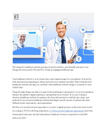 A Comprehensive Guide To Healthcare Website & App Design