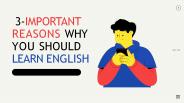 3-important reasons why you should learn English