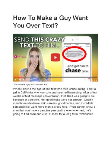 How To Make a Guy Want You Over Text