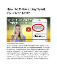How To Make a Guy Want You Over Text