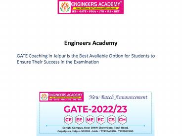 Tips to Find Best GATE Coaching in Jaipur