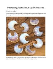 Interesting Facts about Opal Gemstone