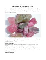 Tourmaline - A Modern Gemstone