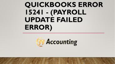 QuickBooks Error 15241