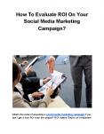 How To Evaluate ROI On Your Social Media Marketing Campaign? PowerPoint PPT Presentation
