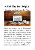 NSIM: The Best Digital Marketing Institute for You PowerPoint PPT Presentation