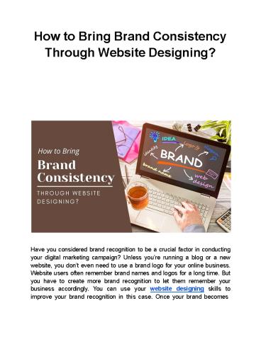 How to Bring Brand Consistency Through Website Designing?