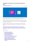 INSTAGRAM GROWTH HACKS TO GAIN MORE FOLLOWERS IN 2021 PowerPoint PPT Presentation