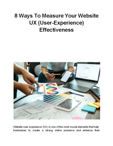 8 Ways To Measure Your Website UX (User-Experience) Effectiveness