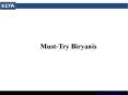 Must-Try Biryanis  PowerPoint PPT Presentation