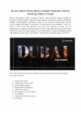 All you need to know about location production tips for shooting videos in Dubai PowerPoint PPT Presentation