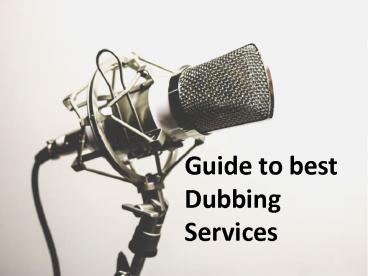 Dubbing Services
