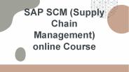 SAP SCM (Supply Chain Management) online Course